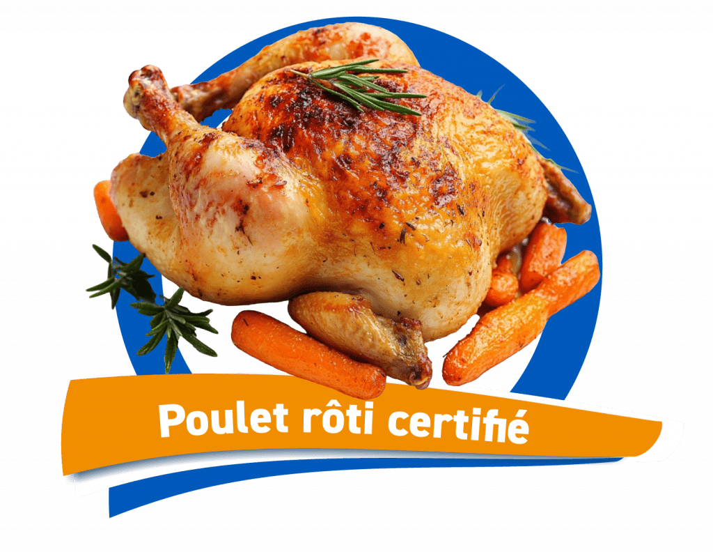 photo d'un poulet rôti certifié du rayon traiteur de e.leclerc de langon